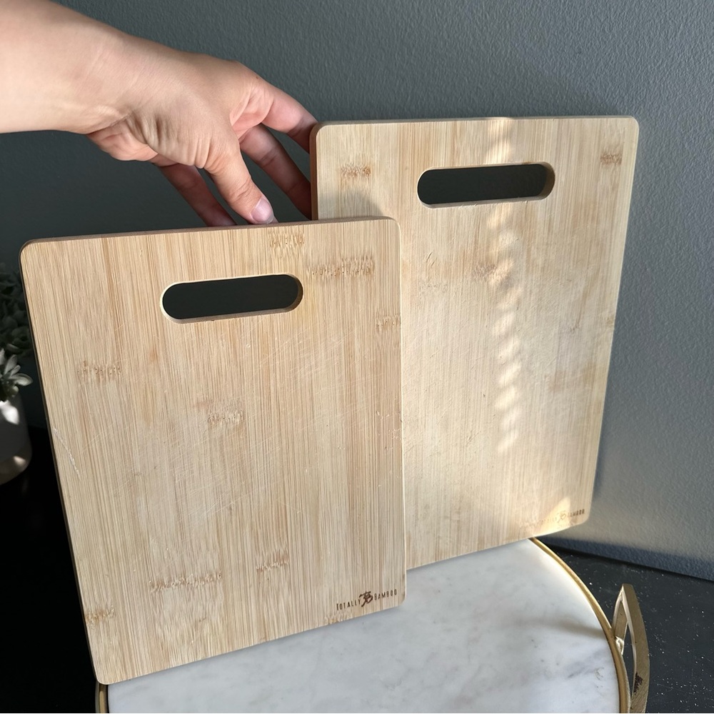Totally Bamboo Cutting Boards Kitchen Essential 2 Piece Set of Boards Assorted